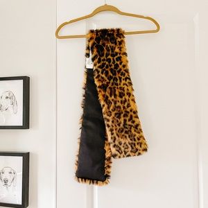 NWT J.Crew Faux Fur Leopard Scarf Style G9688